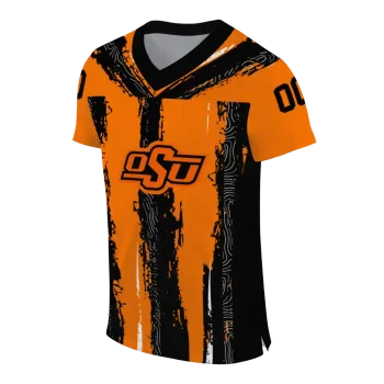 customized oklahoma state cowboys striped texture orange jersey fashion forward
