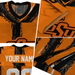 customized oklahoma state cowboys striped texture orange jersey best selling