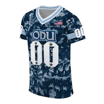 customized old dominion monarchs camouflage abstract blue jersey fashion forward