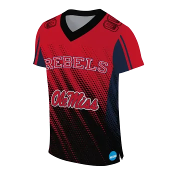customized ole miss rebels halftone flow red black jersey fashion forward
