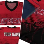 customized ole miss rebels halftone flow red black jersey best selling