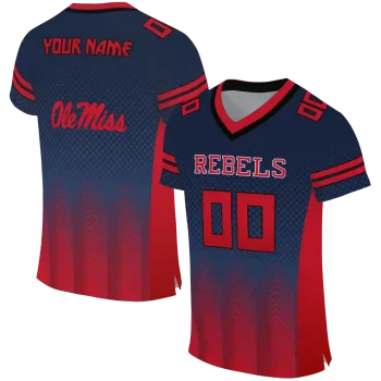 customized ole miss rebels halftone sweep blue black jersey best selling
