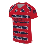 customized ole miss rebels layered grids red jersey best selling