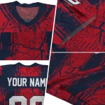 customized ole miss rebels rugged stripes red jersey best selling