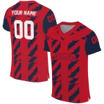 customized ole miss rebels stripe block red jersey best selling