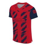 customized ole miss rebels stripe block red jersey best selling