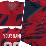 customized ole miss rebels stripe block red jersey best selling