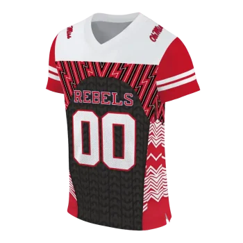 customized ole miss rebels tire arrows red black white jersey fashion forward