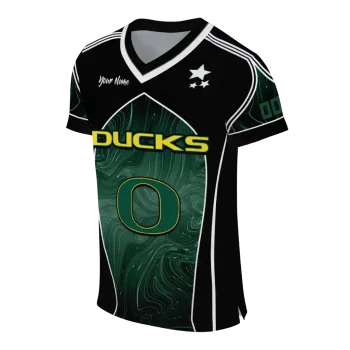 customized oregon ducks halftone slant green black jersey fashion forward