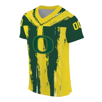 customized oregon ducks striped texture green jersey fashion forward