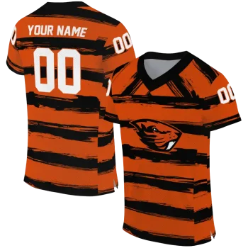customized oregon state beavers art stripe orange jersey best selling