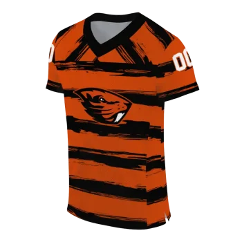 customized oregon state beavers art stripe orange jersey fashion forward