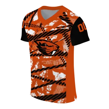 customized oregon state beavers camo shatter orange jersey fashion forward