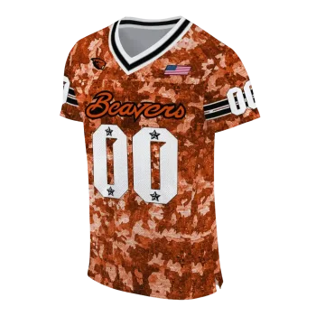 customized oregon state beavers camouflage abstract orange jersey fashion forward