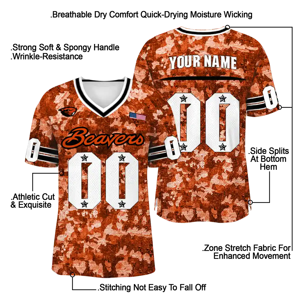 customized oregon state beavers camouflage abstract orange jersey latest model customized oregon state beavers camouflage abstract orange jersey latest model