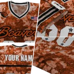 customized oregon state beavers camouflage abstract orange jersey best selling