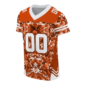 customized oregon state beavers mirrored pattern orange jersey fashion forward