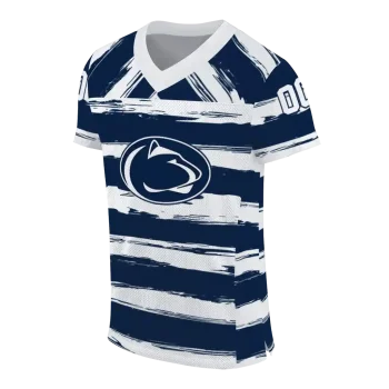 customized penn state nittany lions art stripe blue jersey fashion forward