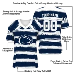 customized penn state nittany lions art stripe blue jersey best selling