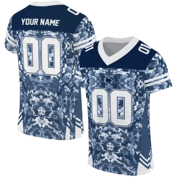 customized penn state nittany lions mirrored pattern blue jersey best selling