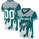 customized philadelphia eagles dripping flames green white jersey best selling