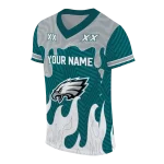 customized philadelphia eagles dripping flames green white jersey best selling