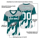 customized philadelphia eagles dripping flames green white jersey best selling