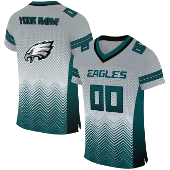 customized philadelphia eagles halftone sweep silver black jersey best selling