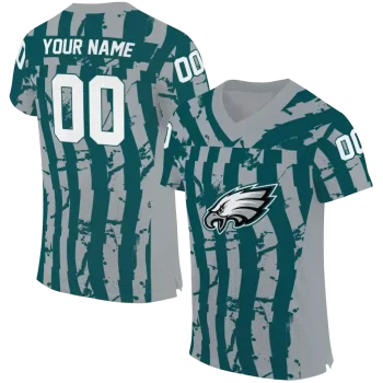 customized philadelphia eagles stripe splatter green jersey best selling