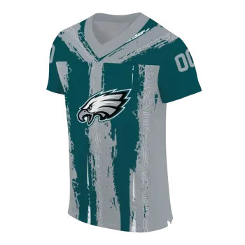 customized philadelphia eagles striped texture green jersey fashion forward