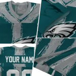 customized philadelphia eagles striped texture green jersey best selling