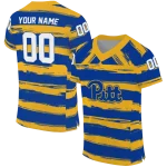 customized pittsburgh panthers art stripe royal blue jersey best selling