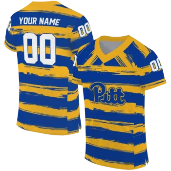 customized pittsburgh panthers art stripe royal blue jersey best selling