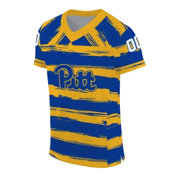 customized pittsburgh panthers art stripe royal blue jersey fashion forward