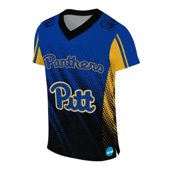 customized pittsburgh panthers halftone flow royal blue black jersey fashion forward
