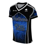 customized pittsburgh panthers halftone slant royal blue black jersey best selling