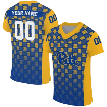 customized pittsburgh panthers stacked rectangle royal blue jersey best selling