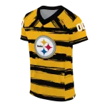 customized pittsburgh steelers art stripe gold jersey best selling