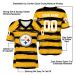 customized pittsburgh steelers art stripe gold jersey best selling