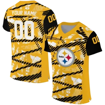 customized pittsburgh steelers camo shatter gold jersey best selling
