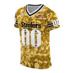 customized pittsburgh steelers camouflage abstract gold jersey best selling