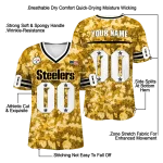 customized pittsburgh steelers camouflage abstract gold jersey best selling