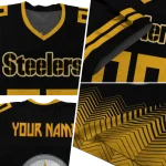 customized pittsburgh steelers halftone sweep black jersey best selling