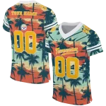 customized pittsburgh steelers horizon palm sunset jersey best selling