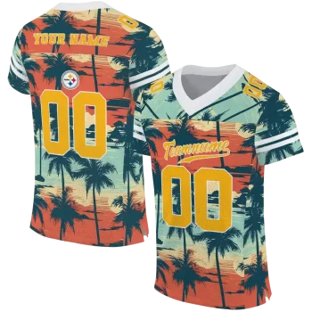 customized pittsburgh steelers horizon palm sunset jersey best selling