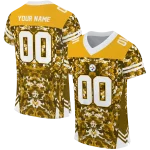 customized pittsburgh steelers mirrored pattern gold jersey best selling