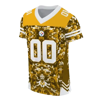customized pittsburgh steelers mirrored pattern gold jersey fashion forward