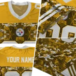 customized pittsburgh steelers mirrored pattern gold jersey best selling