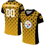 customized pittsburgh steelers stacked rectangle gold jersey best selling