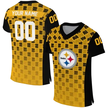 customized pittsburgh steelers stacked rectangle gold jersey best selling